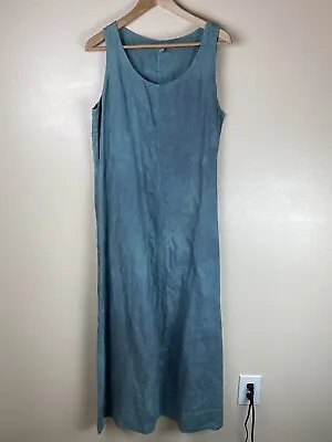 J. Jill Size L Blue Tie Dye Maxi Tank Dress Sleeveless Shift Garden Lagenlook • $29.99