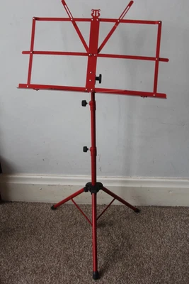£9.99 • Buy Red Music Stand - Fully Adjustable - Lightweight With Carry Bag