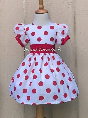 Minnie Mouse Red Polka Dot  Puff Sleeve| Minnie Dress • $38