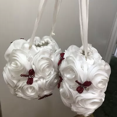 Bridesmaid Bridal Ivory Rose Bags X2 BHS Handbag/Holy Communion 13x12cm Quality • £1.85