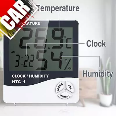 LCD Weather Station Wireless Hygrometer Thermometer With Clock Date Humidity • £7.12