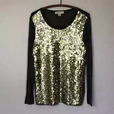 MICHAEL Michael Kors Olive Long Sleeve Gold Sequin • $24
