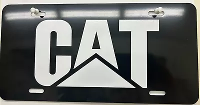 License Tag Plate Black Aluminum With White CAT Caterpillar Logo Car Truck • $18.99