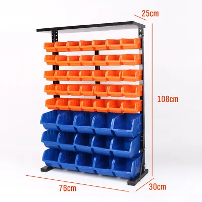 50Pc Tool Garage Storage Bins Tray Steel Shelving Rack Parts Organiser Top Bench • $94.99