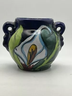 Talavera S. Venegas Signed Pottery Calla Lily Handled Vase • $14.50