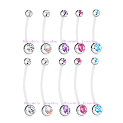 Gem Bioflex Soft Flexible Bioplast Pregnancy Belly Bar Ring Maternity Piercing  • $4.90