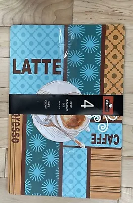 Set Of Four Vinyl Easy Wipe Clean Placemats Coffee Theme • $6