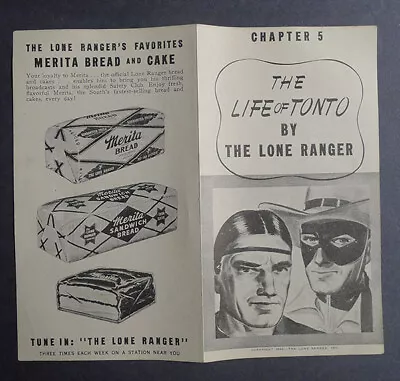 1940's Merita Bread The Life Of Tonto By Lone Ranger Chapter 5 • $116.28