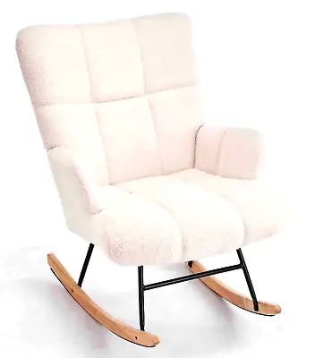 NEW FERPIT Teddy Velvet Rocking Chair Nursery Glider Rocker Chair Warm Cushion • $112