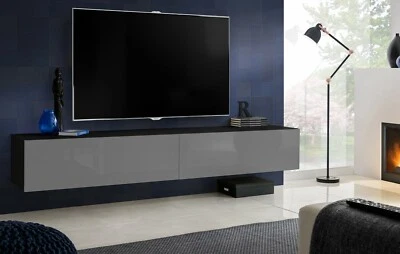 £197 • Buy TV Wall Mounted Cabinet Stand High Gloss Fronts Living Room Unit Furniture