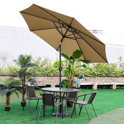 3M Large Garden Parasol Patio Table Umbrella Outdoor Beach Sun Shade Crank&Tilt • £52.95