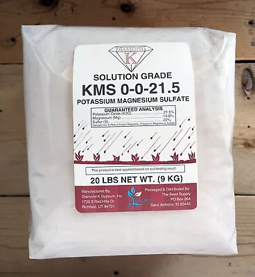 20lb KMS Potassium Magnesium Sulfate 0-0-21.5 SulPoMag Soluble Fertilizer Powder • $45