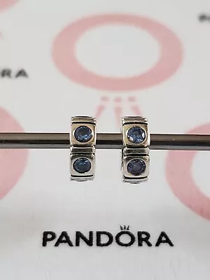 Genuine Pandora Silver 2 X Blue Northern Lights Trinity Spacer Charm 925 ALE • £18