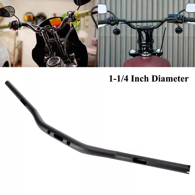 1 1/4  Club Style Black Handlebars Bar For Harley Street Bob FXBB Dyna Sportster • $55.31