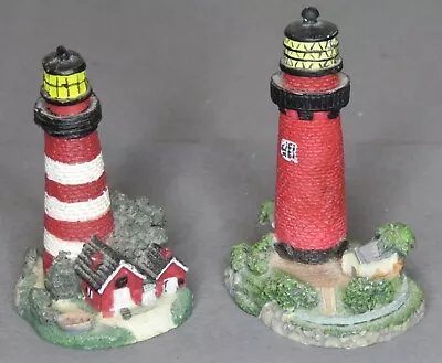 2 Miniature Lighthouses Hand Painted By Youngs • $15.99