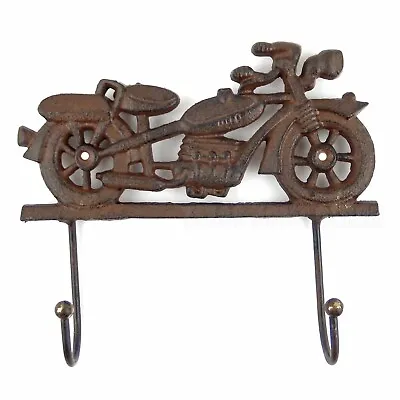 Cast Iron Indian Motorcycle Wall Hook Key Towel Coat Hanger Antique Style Brown • $25.95