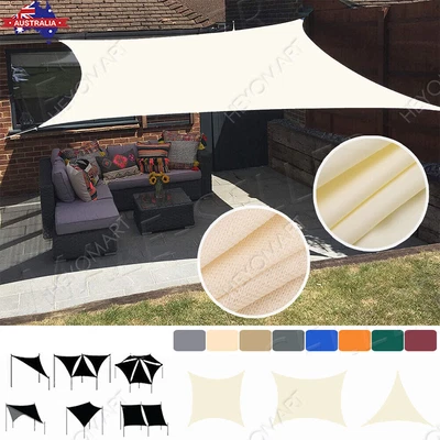 $52.09 • Buy Waterproof Extra Heavy Duty Shade Sail Shade Cloth Sun Triangle Square Rectangle