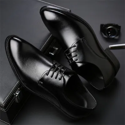 Men's Formal Business Shoes Pointed Toe Lace-up Wedding Shoes • £40.79