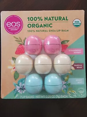 Eos USDA 100% Natural Organic Lip Balm 7 Spheres Strawberry Vanilla Mint NEW • $24.50