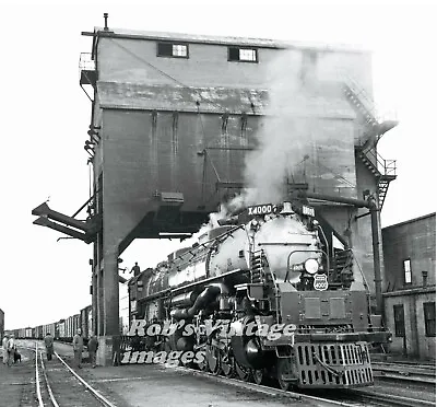 Union Pacific Photo BIG Boy Steam Locomotive 4000  Coaling Railroad UP Train  • $9.99