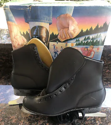 Men's Lake Placid Figure Ice Skate Black Size 10 Vintage With Box New • $17.99