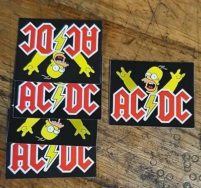 ACDC Simspons Style Sticker PACK OF 5 Laptop Bumper Decal Band Rock Blk • $4.90