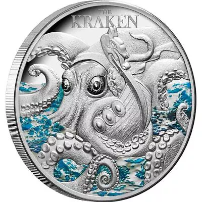 The Kraken 2023 $5 2oz Silver Proof Coin • $329