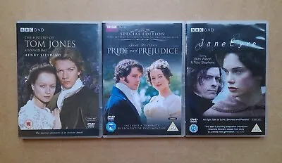 Jane Eyre / History Of Tom Jones / Pride & Prejudice - Period Dramas DVD Bundle • £6.99
