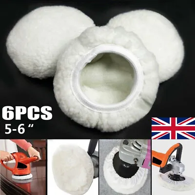 6PCS Polishing Bonnet Buffer Pads Soft Wool For 5 Inch/ 6 Inch Car Polisher UK • £7.27