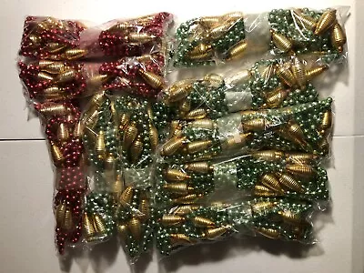 Vintage 80 Feet Mercury Glass Garland Bead Chains Hive Round Beads NOS • $102.50