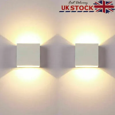 £8.99 • Buy 6W Modern LED Up Down Wall Lights Lighting Fixture Cube Sconce Lamp Indoor UK