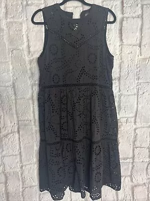 Decjuba Black Floral Design Dress. (Needs Repair) Size 12.#F • $17.99