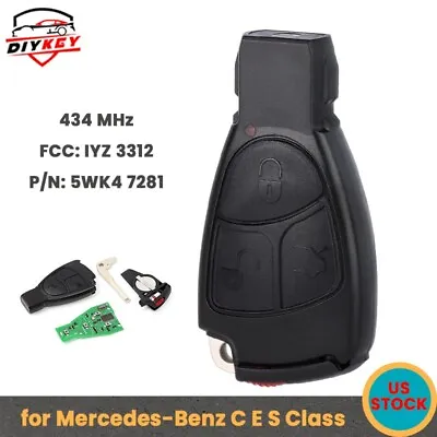 Smart Remote Key Fob 3 Button 433Mhz For Mercedes-Benz C E S Class - IYZ 3312 • $22.53