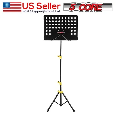 5Core Sheet Music Stand Portable Travel Folding Music Holder Heavy Duty Metal⚫🟡 • $19.99