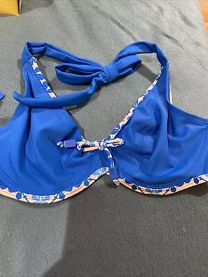 £5 • Buy Curvy Kate Bikini Top 34DD Blue Lined Wired Halter Neck Super Soft New