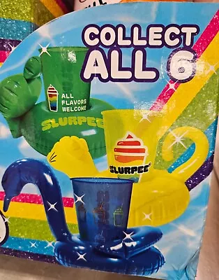 7 Eleven Slurpee Cups With Inflatable Koozie-Complete Set Of 6  • $80