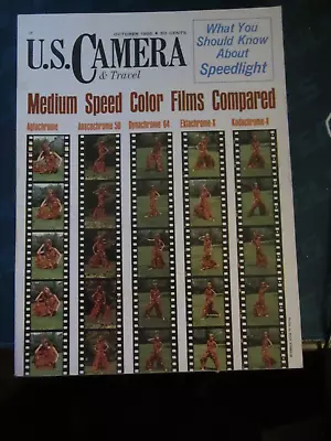 US Camera & Travel Magazine October 1966 Medium Speed Color Films Compared 56 57 • $19.99