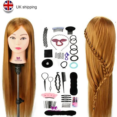 £18.69 • Buy 30  Hair Hairdressing Training Doll Head Mannequin With Clamp Braid Tools Set UK