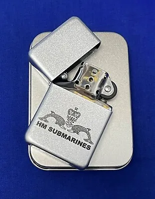 Petrol Lighter Engraved With UK British Army Regimental Badges Plus RN & RAF • £15.99