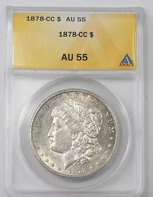 1878-CC Morgan Dollar CERTIFIED ANACS AU 55 Carson City Silver Dollar • $345