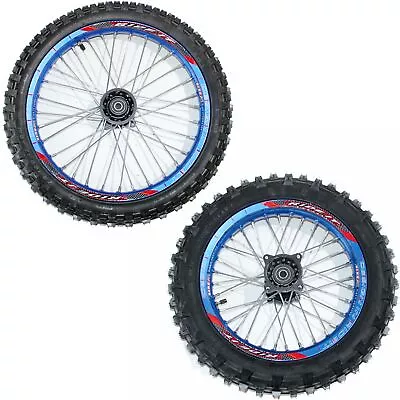 BLUE 15mm 17 Inch Front 14 Inch Alloy Rear Wheel Rim Tyre Tire PIT Dirt Bike • $232.99