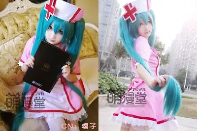 Vocaloid Love Colored Ward Miku Cosplay Wig Lolita Nurse Uniform • $41.90