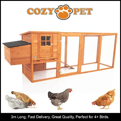 Chicken Coop Cozy Pet Deluxe Hen House Poultry Ark Rabbit Hutch Run Coup CC06-N • £199.99