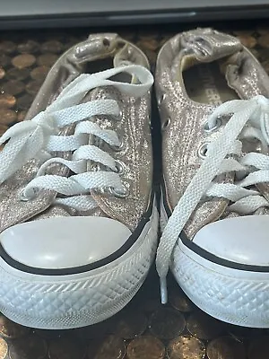 Women’s Sneakers Size 7 Converse Rose Metallic Gold With Elastic • $19.99
