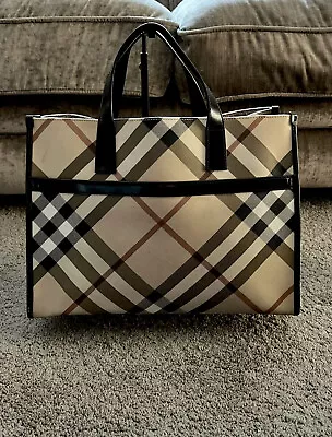 £165 • Buy Burberry PVC Large Tote Shopper Bag Nova Check Coated Canvas - Authentic