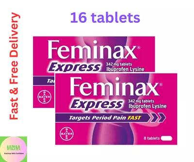 FEMINAX EXPRESS 342MG – 16 Tabs Relief For Period Pain & Cramps • £5.39