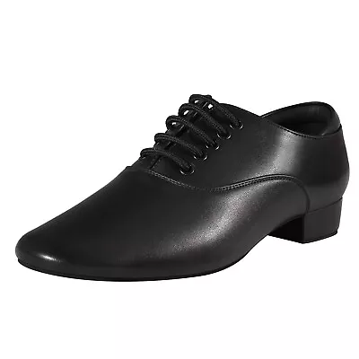 Black Ballroom Dance Shoes Leather Character Shoes For Men's Salsa Latin Tang... • $51.99