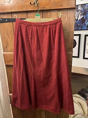 Laura Ashley Red Needle Cord Skirt Size 10 • £20