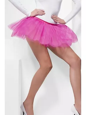 Fuchsia Hot Pink Tutu Underskirt Fluro Tulle Skirt 80s Women Costume Carnival  • $15