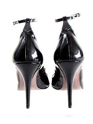  Women's Shoes Heels Designer Shoes Pumps Black Patent Leather Ankle Strap  9.M • £245.93